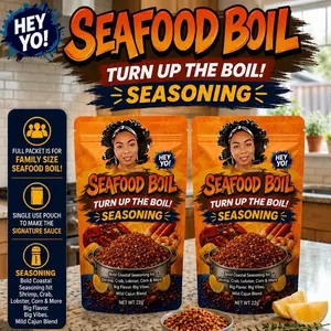 HEY YO! MILD SEAFOOD BOIL SEASONING -TURN UP THE BOIL! PACK OF 2  32g EACH