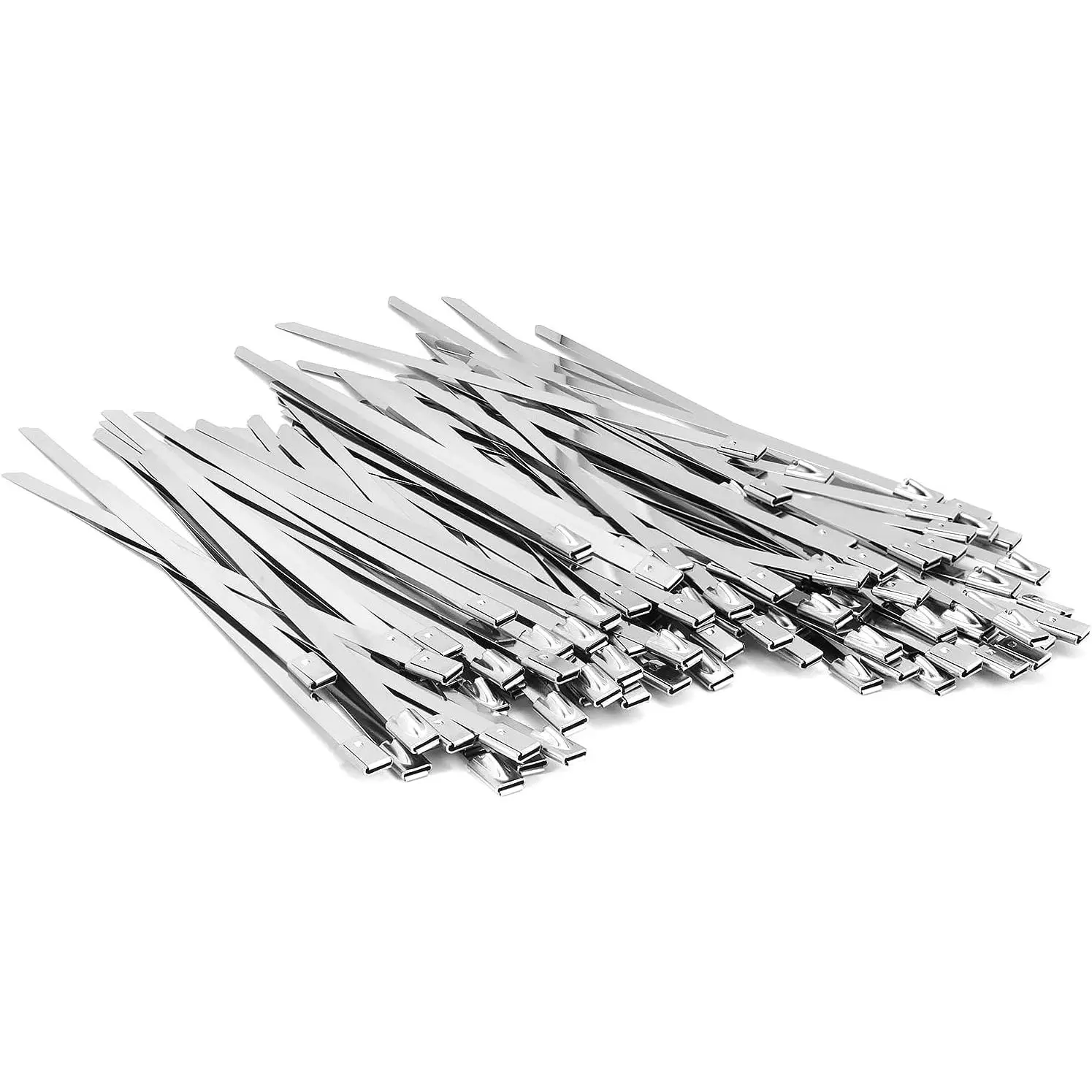 100 count 3.9 inch 304 Stainless Steel Zip Ties Metal Zip Ties Heavy Duty Locking  ties Strap for Exhaust Wrap, Garage, Outdoor (3.9)