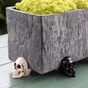 Skull Design Flower Pot, 1 Box Creative Skull Heat Insulation Breathable Mat, Halloween Garden Decoration, Halloween Home Decoration