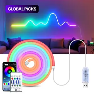 RGBIC LED Neon Light Strip, 1 Count 5V USB-Powered Waterproof LED Light Strip with Remote and App Control, Decor Light for Home Party and Festival, LED Light Strips