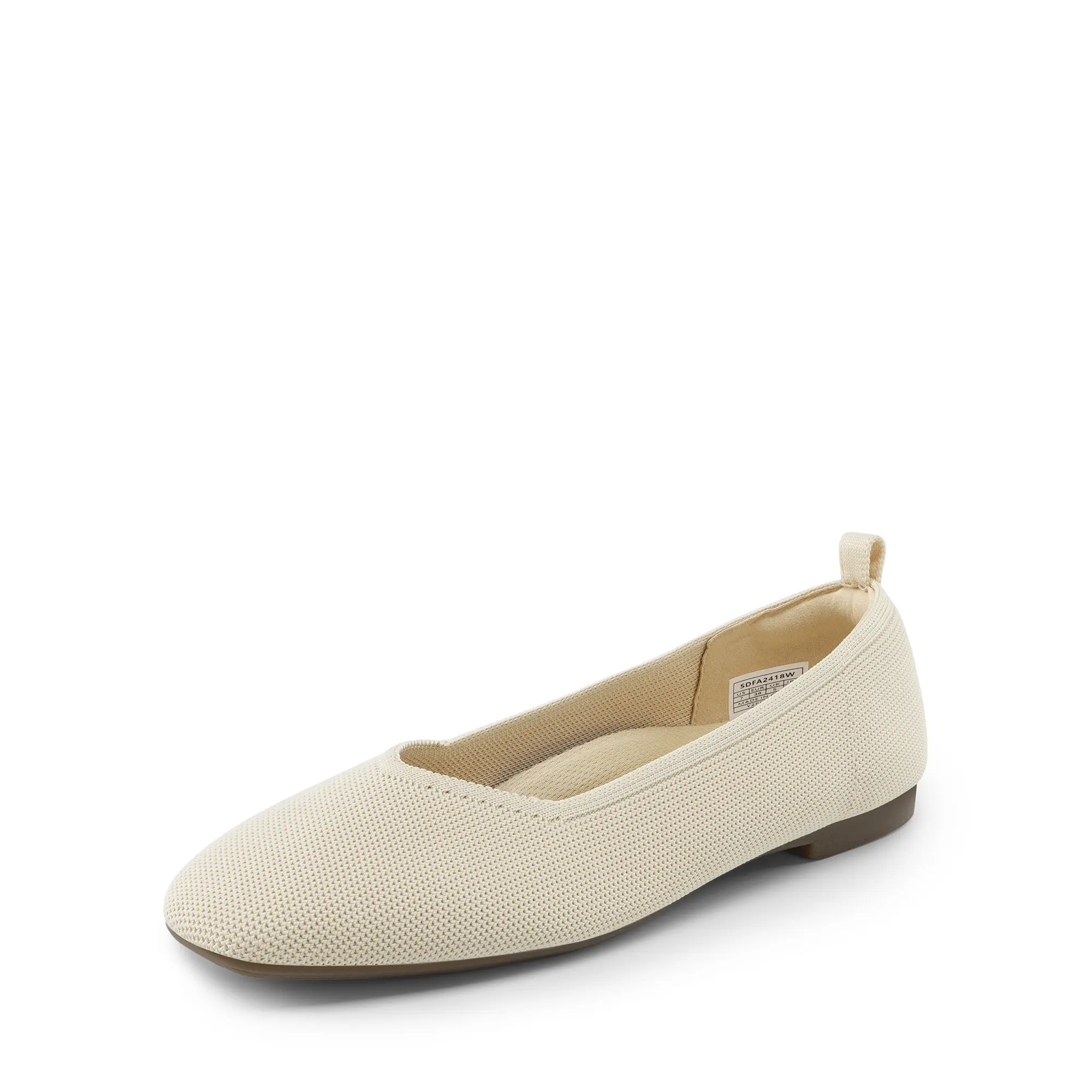Dream Pairs Women's Slip-On Knit Ballerina Flats - Foam Cushioning, Mesh Fabric, Round Toe, Rubber Flex Grip, Flexible Wide Fit, Arch Support, Massage Particles, Breathable Footwear, Easy Maintenance, All-Season Casual Shoes