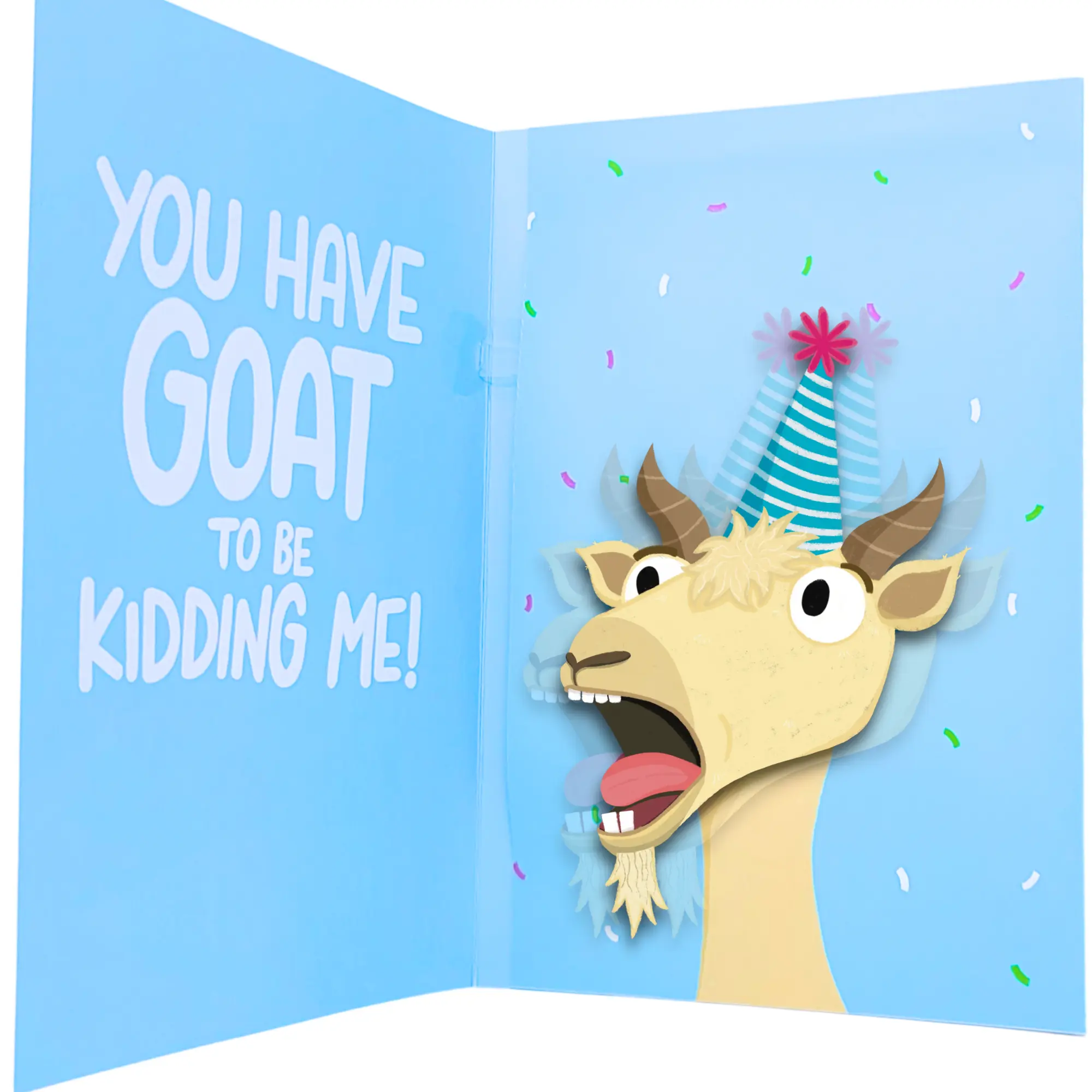 Good Egg Greetings Screaming Goat Birthday Card - Funny Birthday Card for Men Women Kids - Screaming Goat Meme Sound and Shaking Head Motion Bday Greeting Cards 5.25 x 8.18 Inch