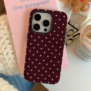Polka Dot iPhone Case Casing, Shockproof Protective Cover Protector, Compatible with iPhone 17 Pro Max, 17 Air, 16 Pro, 15, 14, 13, 12