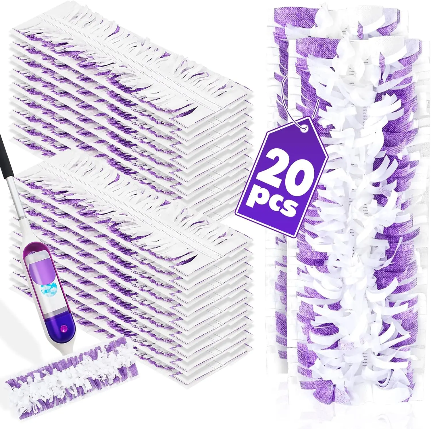 Mop Pads Refills for Swiffer Power Mop: 20 Pcs Wet Dry Disposable Pad for Multi-Surface Floor Cleaning - Mopping Replacement for Tile Hardwood - Sweeping Cloths for Home Kichen
