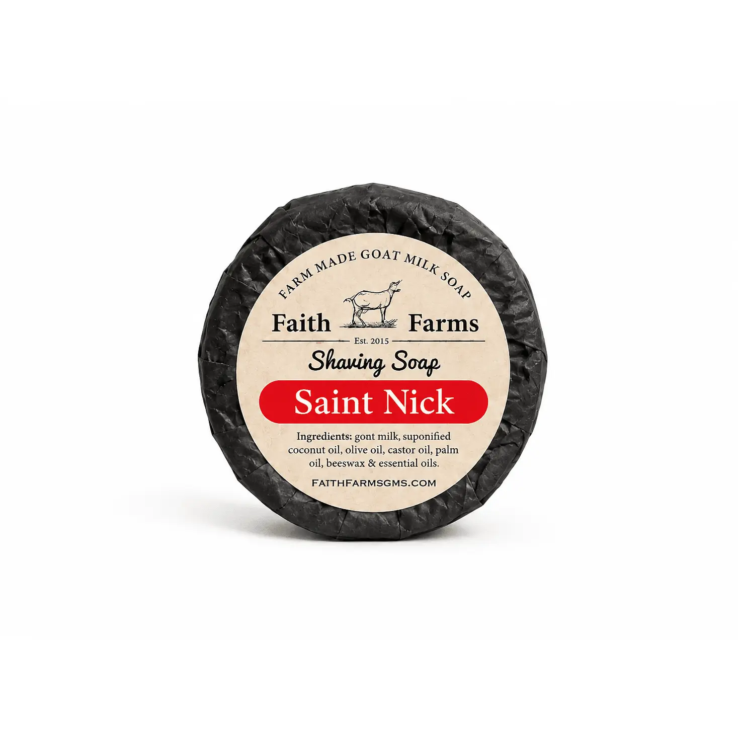 Saint Nick Men's Goat Milk Shaving Soap, Vanilla Fragrance, Smooth Clay Formula for Razor Shaving