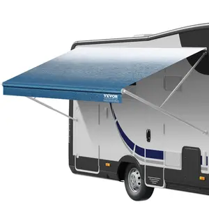 SummerWinsVEVOR RV Awning Fabric Replacement, 19'2 Fabric Length for 20' Awning, Heavy Duty 3-Ply 16oz PVC Camper Awning Fabric, Waterproof UV Protection Outdoor Canopy for RV, Trailer, Motorhome, Blue Fadedealsforyoudays