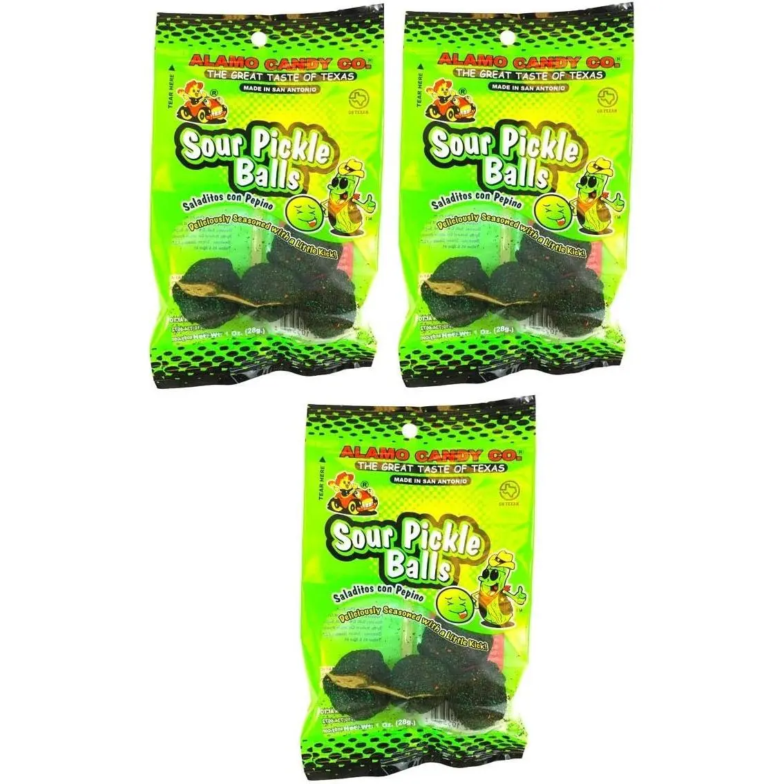 Candy Sour Pickle, 1 Ounce, 3 Candy Sour Pickle, 1 Ounce, 3