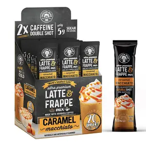 The Frozen Bean Ultra Premium Caramel Macchiato Frappe & Latte Instant Mix (20 Sticks)