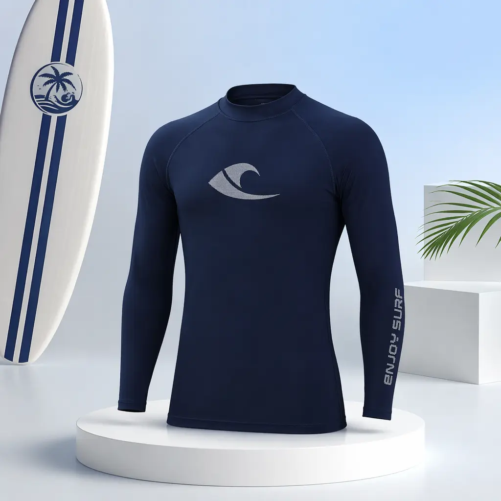 Men's UPF 50+ Long Sleeve Workout Rash Guard, Dry Fit Swimwear, Quick Dry Surf Shirt for Swimming & Water Sports with Superior Sun Protection, Dry Fit Shirt