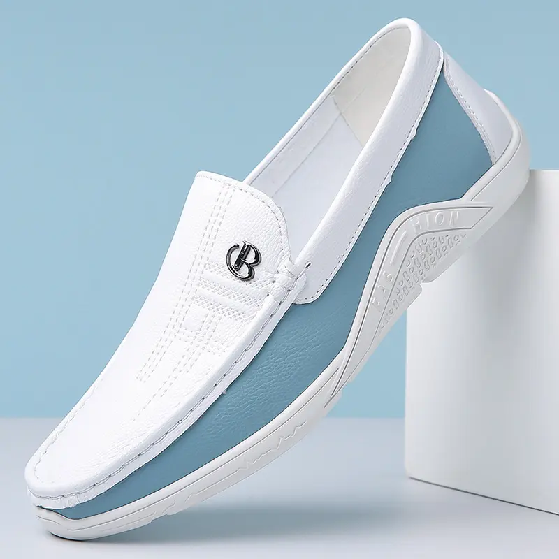 Plus Size Men's Fashion Color Block Slip On Loafers, Comfortable Non-Slip Durable Rubber Sole Walking Shoes, Men's Everyday Shoes