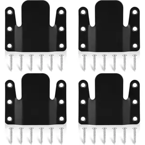 Sectional Couch Connectors, Modular Couch Connectors to Make Sectional Stay, Couch Clips for Sectionals, 4 count Furniture Connectors with Screws for Sofa, Recliner, BlackQuesear
