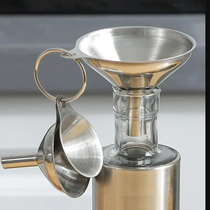 Stainless Steel Funnel Set, 3 Counts/set Metal Funnel, Modern Kitchen Gadgets for Home Use, Kitchen Cooking Accessories, Kitchen Supplies, Bar & Wine Utensils, Kitchenware