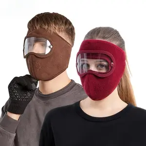 Windproof HD Goggles & Anti-Fog Face Mask Set - Winter Warm Full Coverage for Outdoor Cycling, Skiing | Breathable Dustproof with Clear Eye Shield