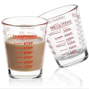 Measuring Cup Set, 2 Counts Espresso Shot Glasses, Liquid Measuring Cup, Kitchen Tools for Home Baking House Coffee Shop, Utensils, Measure