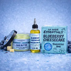 NEW Blueberry Cheesecake Hair Care Bundle Butter, Oil & Shampoo Bar For 360 Waves & 4c Hair
