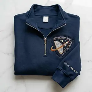 Return To The Moon Embroidered Quarter Zip, Space Artemis II 2026 Rocket Launch Sweatshirt, Future Moon Mission Hoodie, Perfect Gift