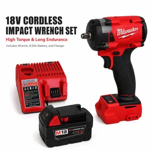 Milwaukee M18 Brushless Compact 3/8" 300Nm Impact Wrench Kit – 4‑mode drive control with preset speed and impact rate selection. Designed for bolt fastening in tight spaces and equipment repair. ratchet