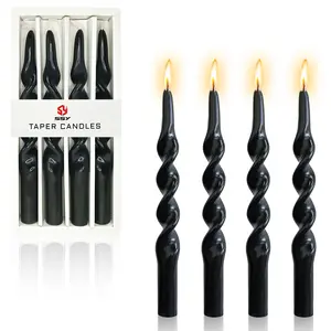 Smokeless long candle decorations for the home create ambiance with 1# solid color spiral candles