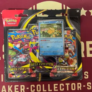Pokemon Mega Evolution 3 Pack Blister - Includes Psyduck, Ram, and Other Collectible Cards - Perfect for Collectors and Fans