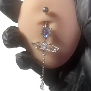 Belly Button Ring Surgical Steel Belly Rings Belly Button Piercing 14G Clicker Belly Button Ring Heart Belly Ring Navel Piercing Jewelry