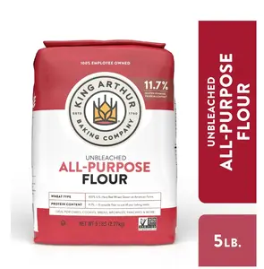 Trending on TikTok King Arthur, All Purpose Unbleached Flour, Non-GMO Project Verified, Certified Kosher, No Preservatives, 5 lbs