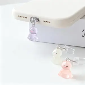 Cute Ghost Phone Dust Plug, Protective Earphone Jack Cover, Durable Silicone Material, Perfect Fit for Most Phones, Easy Installation, Phone Charm, Phone Accessories