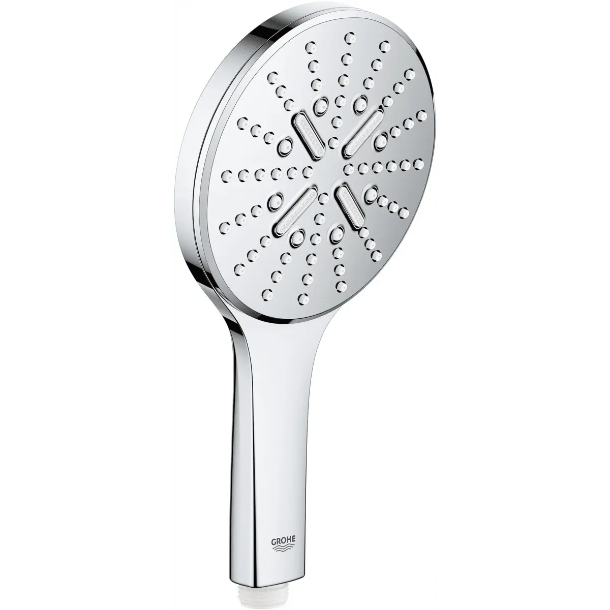 Grohe 26545000 Minimalist Modern Chrome Finish Hand Shower - 1.75 GPM Flow Rate, Finger Tip 3 Spray Settings, 1/2" Connection, 5-1/8" Width, 9-1/2" Height, Ergonomic Handle, Three Sprays