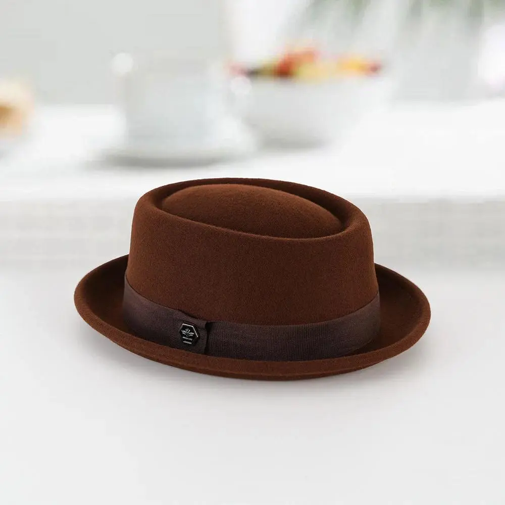 Pork pie hat Pure wool hat unisex autumn and winter soft felt hat elegant French hat  sombrero  sombrero hombre