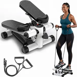 Mini Stair Steppers with Resistance Bands for Exercise at Home, Portable Exercise Twist Stepper Machine for Full