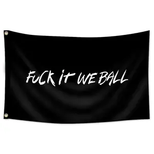 FUCK IT WE BALL Funny Flag Decorative Banner for University Decoration, Outdoor Party Activity, Interior Exterior Fun Decor, Party Decorations Banners, Party Decoration Supplies