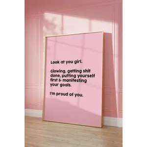 (No Frame) That Girl Poster Trendy Pink That Girl Wall Art Pink It Girl Print Girly Room Decor Pink That Girl Print Girly Inspirational Bedroom Print