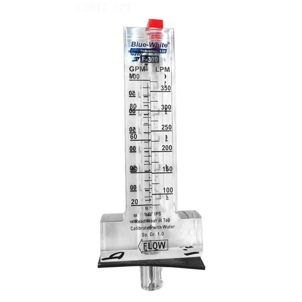 Blue White Industries 0.5 in. Horizontal Pipe Flowmeter for Aquatic Fitness Equipment, High-Quality Processes, Schedule 40/80, 1.5 in. Pipe Size, 10-60 gpm & 10-80 gpm Compatibility, Flow Measurement