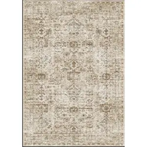Washable Rug Rugs Bedroom Rug Living Room Rug Vintage Foral Rug Beige Rug Oriental Rug Neutral Retro Accent Rug Non Slip Stain Resistant Carpet for Nursery Living Room Dining Room Dorm