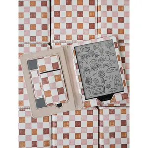 Autumn Sunset Checkered Plaid Kindle Case