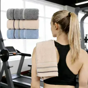 Skin-Friendly Cotton Hand Towel,3 pcs,13.3*29.1 Inchs,Fluffy and Soft,Super Absorbent,Quick Dry,Durable,Gradient Stripe,Suit for Home SPA,Pools,Fitness,Kitchen