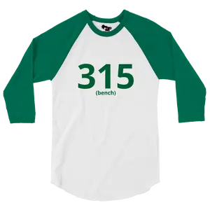 315 bench 3/4 sleeve raglan shirt