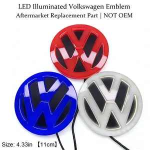 LED Illuminated Emblem,Suitable for Volkswagen- 4D Glow Badge for Car Front Grill, Sizes (4.33in)