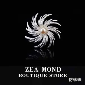 Copper Alloy Acrylic Imitation Pearl Women's Brooch HDDS-ZH-2