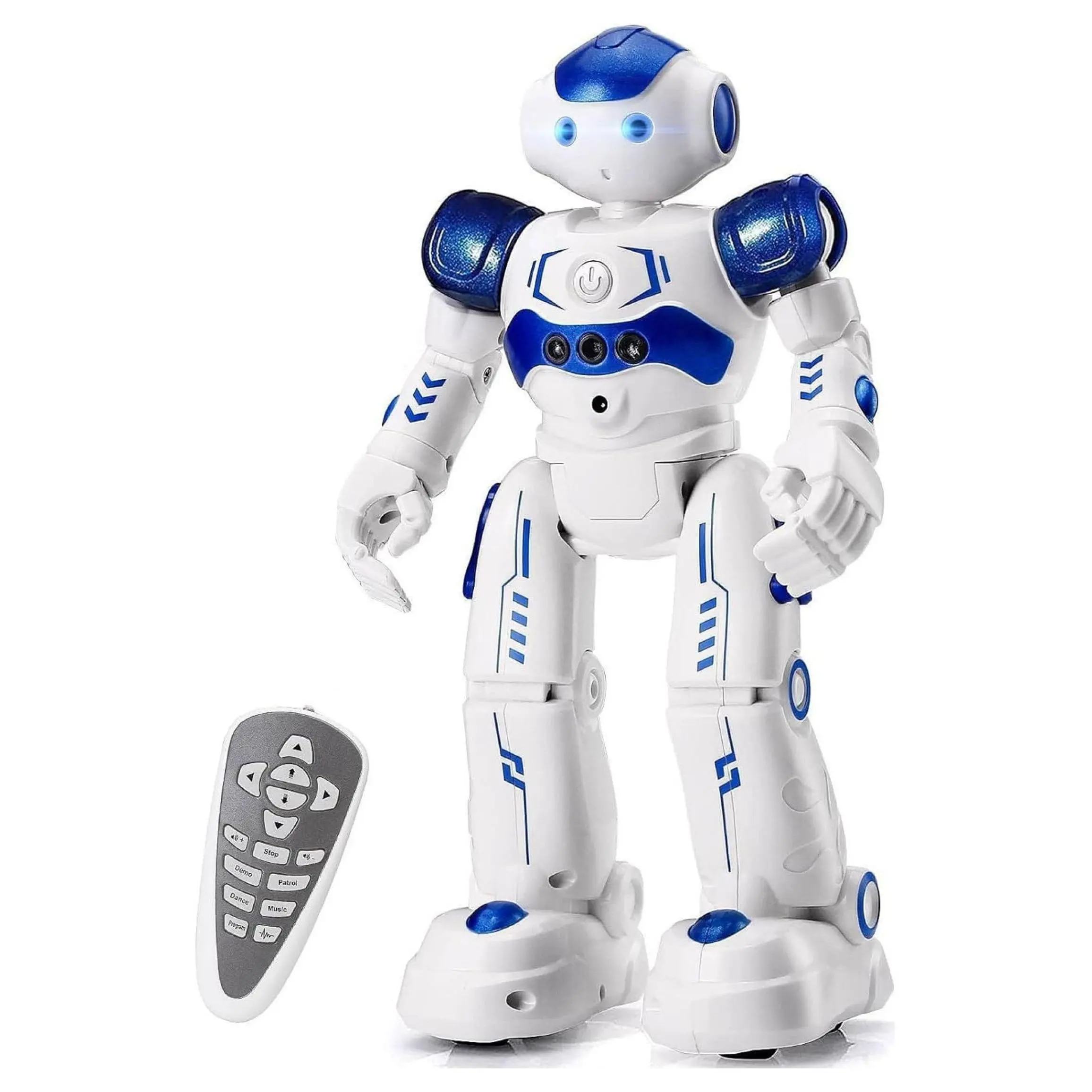 RC Robot Toy for Kids - KingsDragon Programmable Gesture Sensing Robot for Boys Girls Ages 3-8 - Interactive Remote Control Robot Birthday Gift Blue