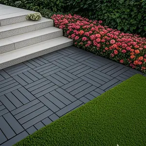 Plastic Interlocking Deck Tiles,44 Pack Patio Deck Tiles,12"x12" Square Waterproof Outdoor Indoor All Weather Use
