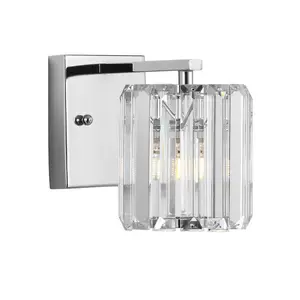 JONATHAN Y Coco Prism Vintage Metal/Glass Classic Glam LED Vanity Light; for Living Room, Bedroom, Kitchen, Office