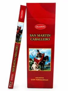 OLOFIN San Martin Caballero 8 Count Incense with Pheromones for Prosperity Abundance and Financial Blessings
