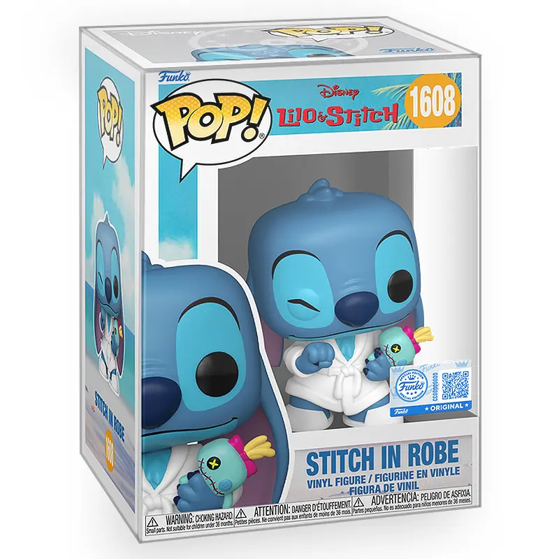 Funko POP Disney: Lilo & Stitch - Stitch in Robe Vinyl Figure with Epic Collectibles Premium Box Protector Included