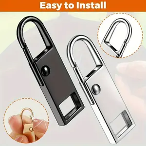 4pcs Zipper Pull Replacement, Universal Metal Luggage Replacement Zipper Pulls Slider, Zipper Repair Kit, Suitcase Zipper Pull Tab for Luggage, Backpack, Jackets, Coat, Boots, Clothing Shoes