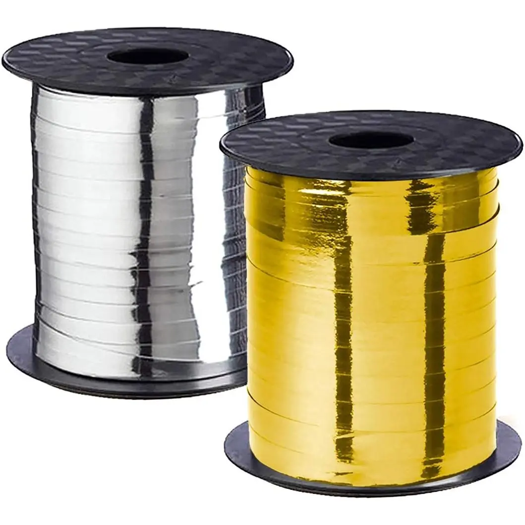 Metallic Gold Silver Ribbon Curling Set - Shiny for Wedding & Party Gift Wrap, 500 Yards Discounted