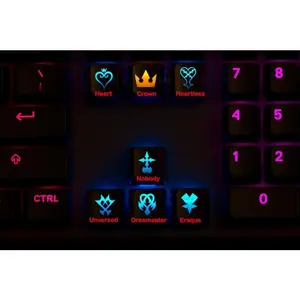 Kingdom Hearts Keycap Set, Artisan Keycaps, Set of 8, Custom Keys for Cherry MX Keyboard