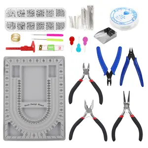All-in-One Jewelry Making Kit - Beading Tools, Bead Design Board, Pliers & Findings for DIY Bracelets & Necklaces
