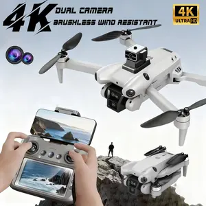 4K Dual Camera Foldable Brushless Drone with 50X Zoom Optical Flow Hover, GPS Waypoint Flight One Key 360 Flip Windproof Quadcopter for Aerial Photography