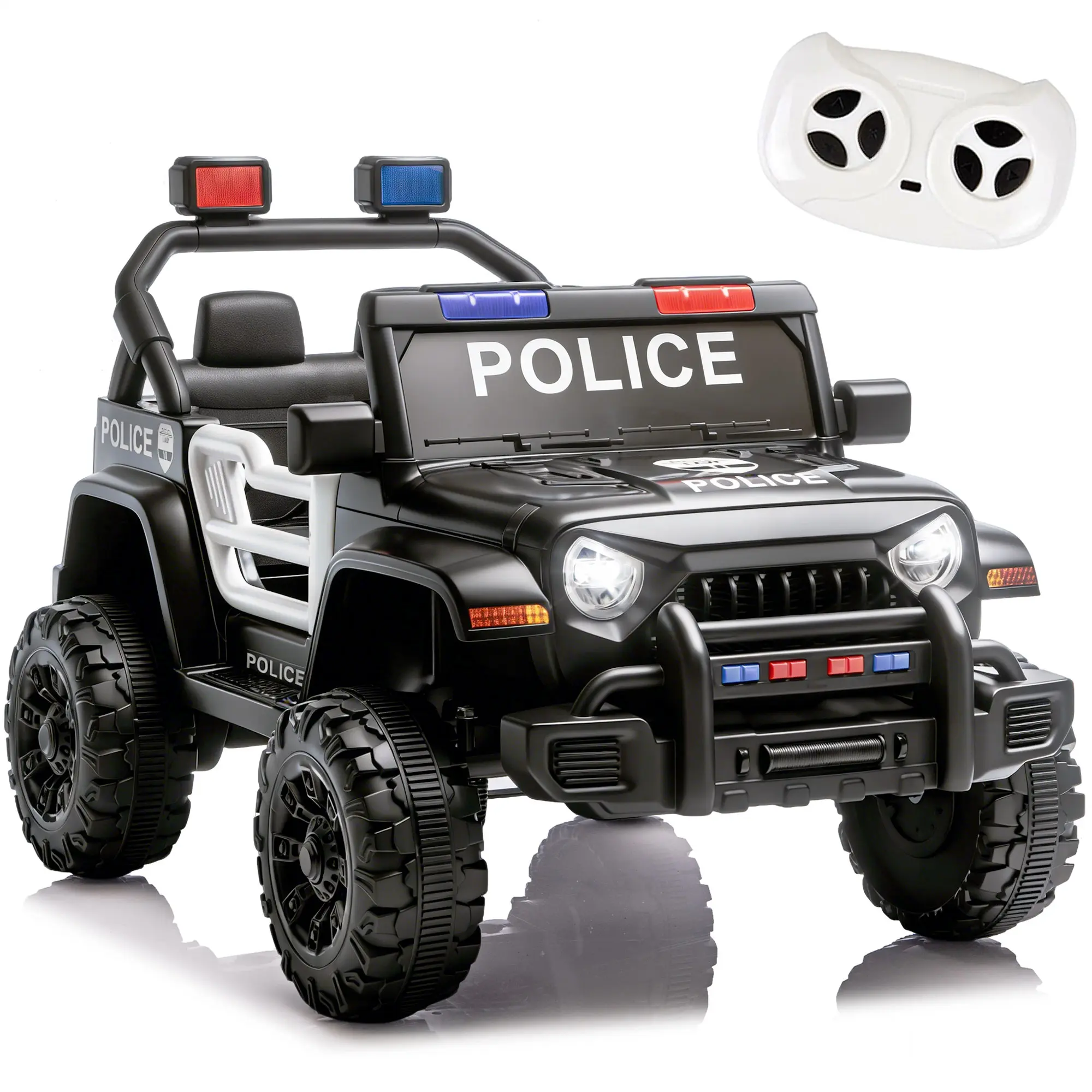 Summerwins 12V Kids Ride On Electric Remote Control Kart - Dual Drive, 4-Wheel Design & Suspension, Slow Start, Steering Wheel Quick Release, Headlights, Music, Bluetooth, MP3, USB for Ages 2-4, Four Wheel Design fourwheelers