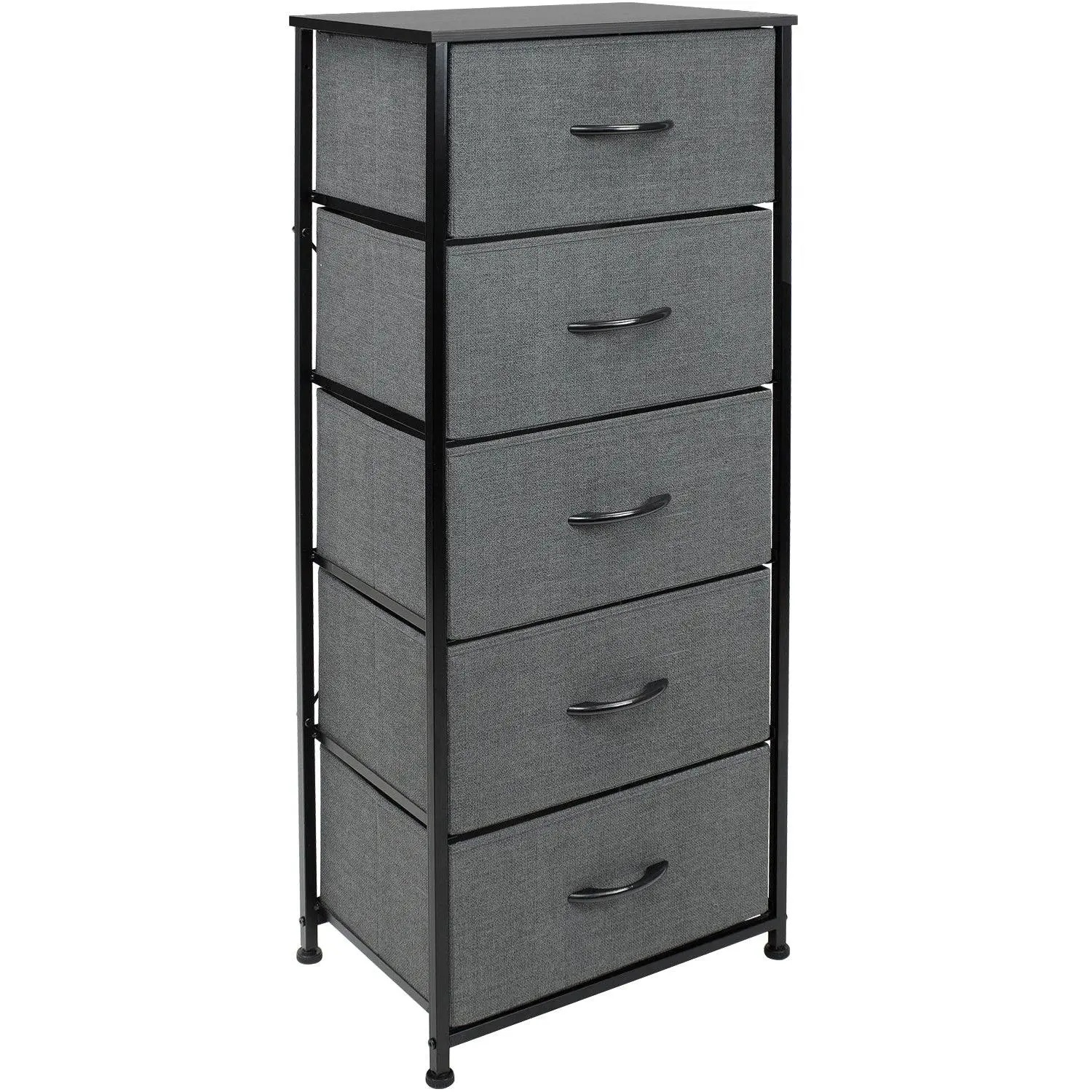 Sorbus 5-Drawer Tower Nightstand - Sturdy Lightweight Steel Frame, Fabric Compartments, Clever Durable Storage, Bedside Cabinet, Drawers Dresser for Bedroom, Living Room, Clever Storage